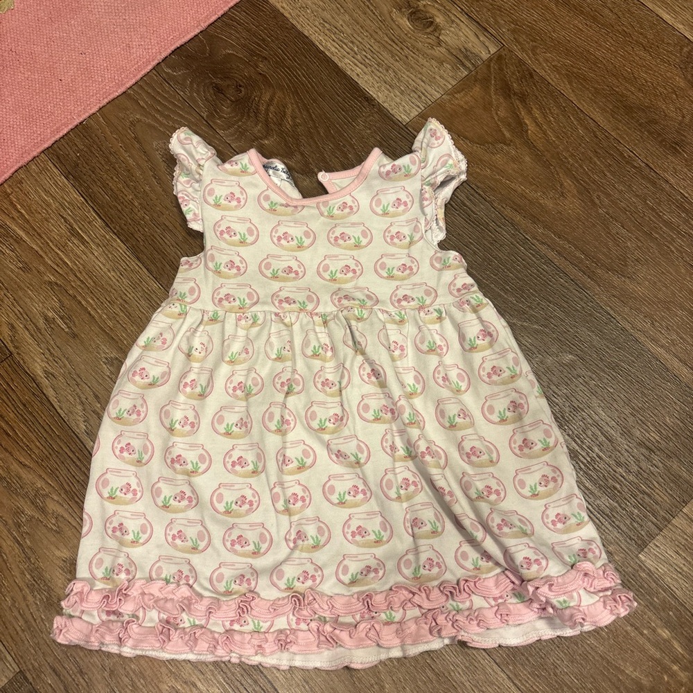 Charming Pink Kids Dress with Ruffle Details